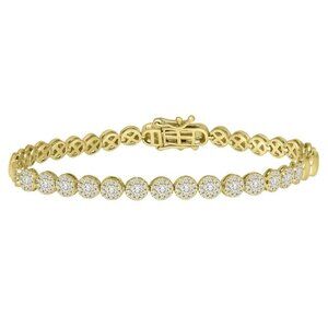 Garnet Gleam 14K (or 18k upon request) Yellow Gold Diamond Tennis Bracelet